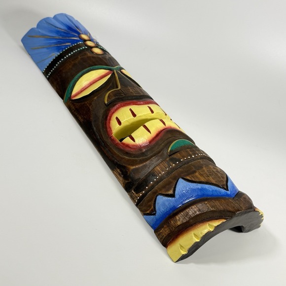 Chesapeak Bay Hand-Carved Wooden Tiki Mask. - Picture 3 of 11